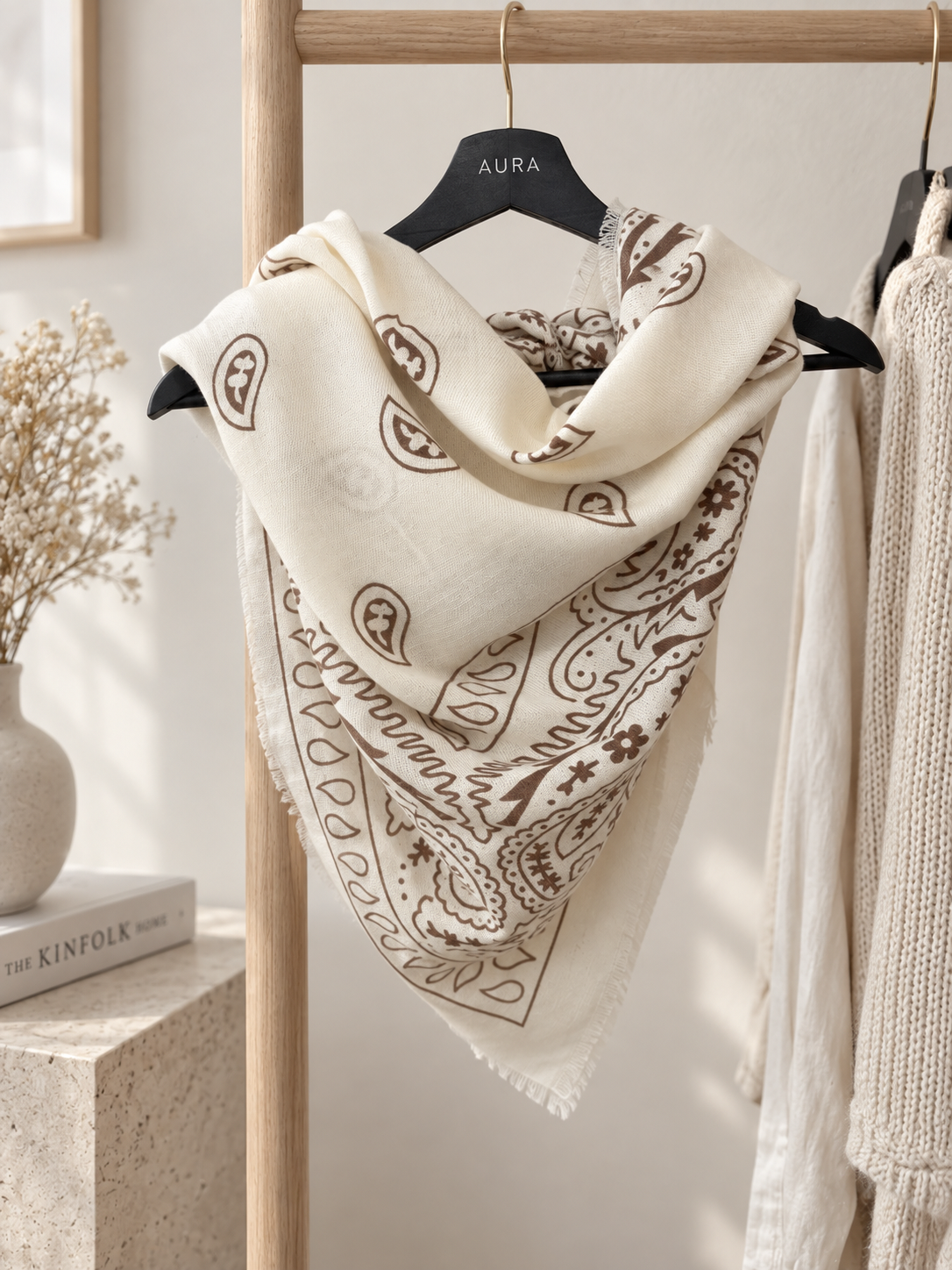 FOULARD VAÏA ÉCRU